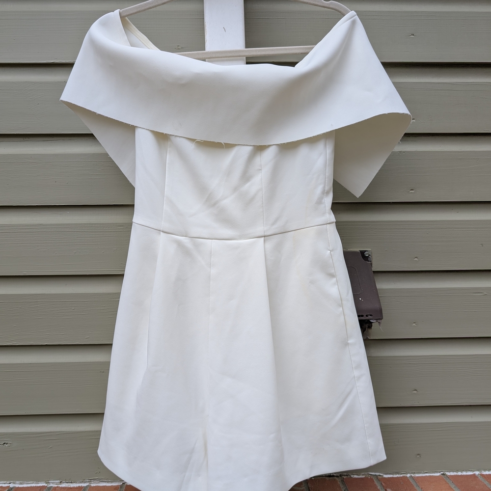 Elegant Off-Shoulder Cream Dress
